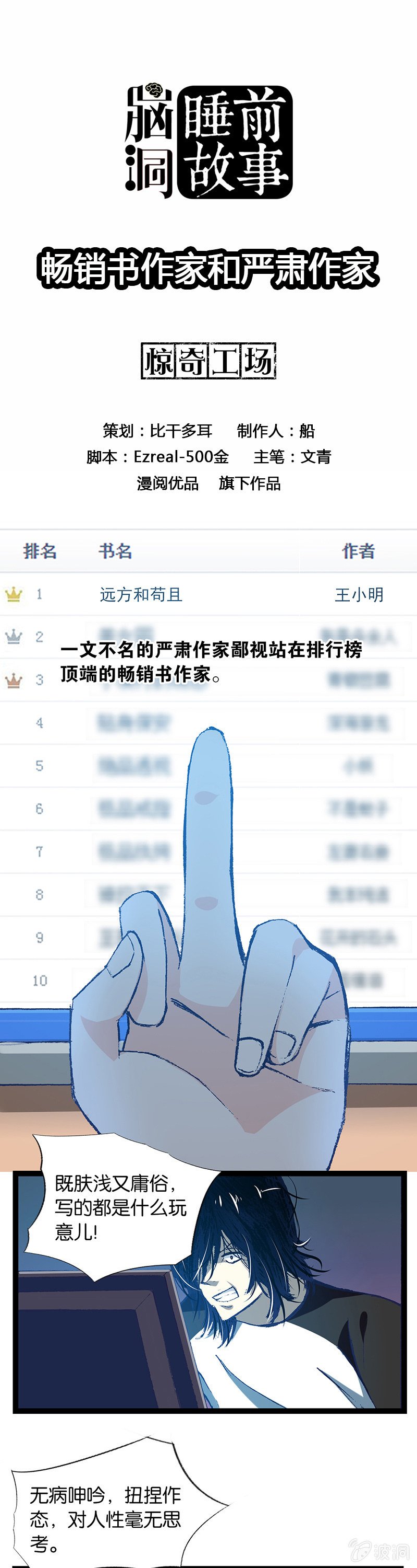 畅销书作家和严肃作家