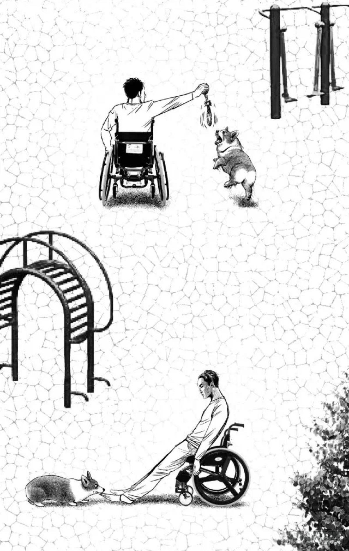 身残志坚还带个狗
