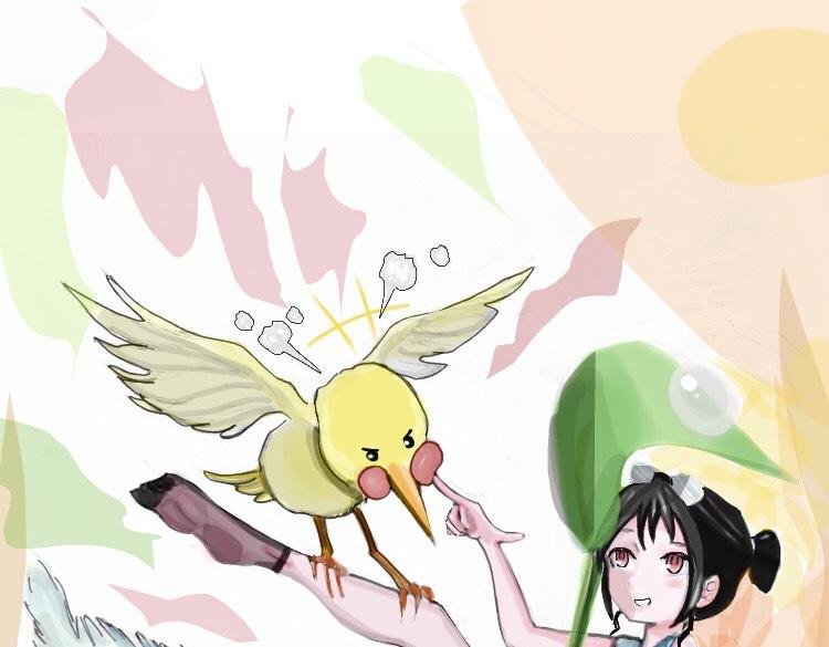 乘坐巨鸟的少女