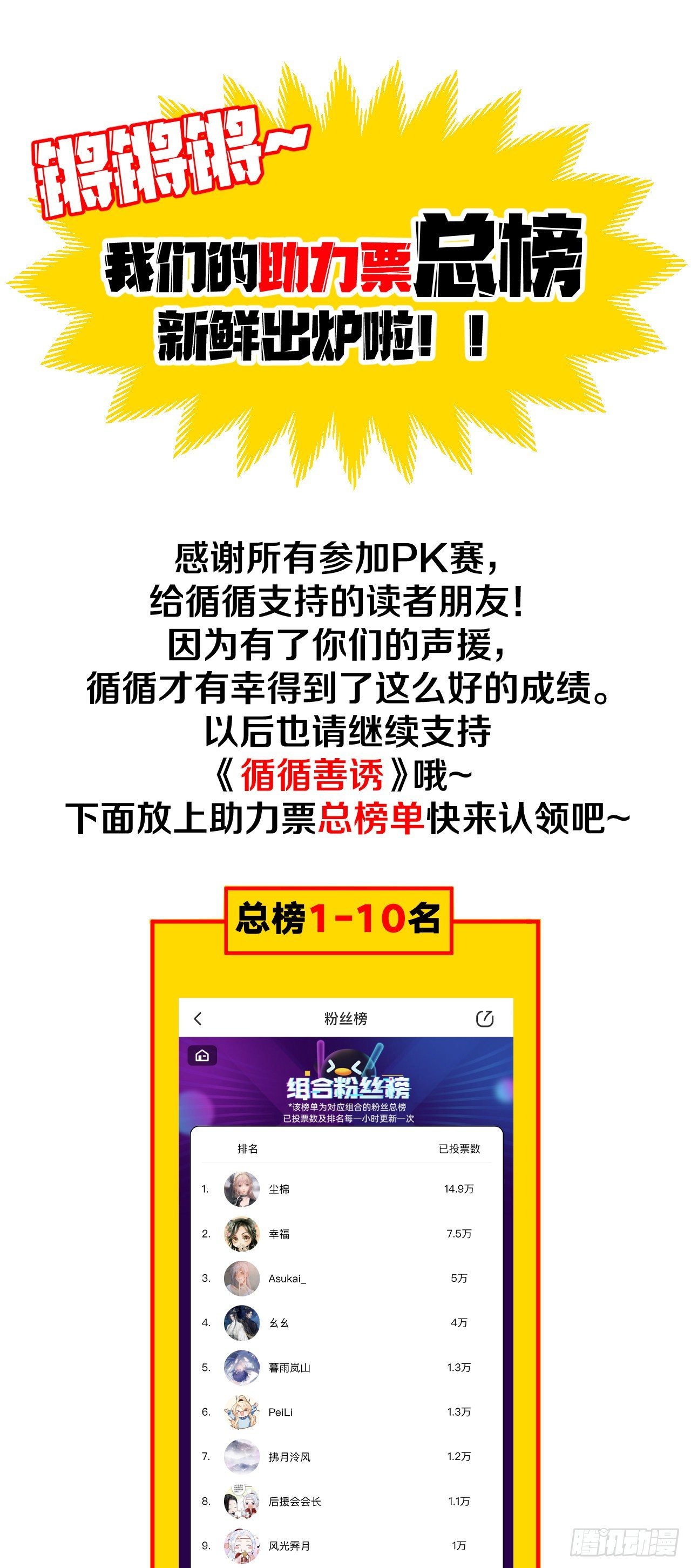 组合PK赛助力票总榜前30名单