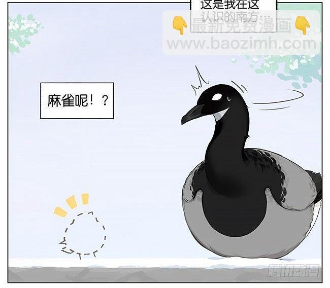 雪上的小脚印。
