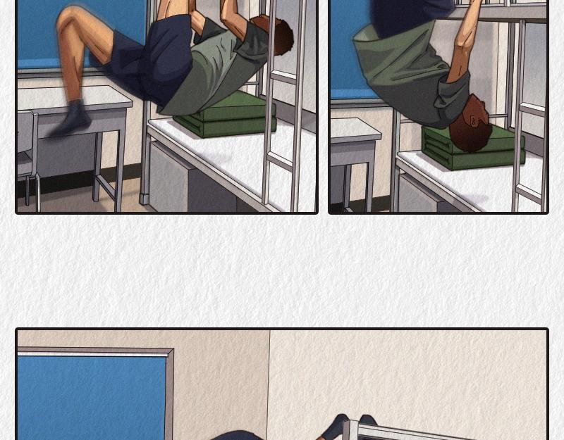 来看看上铺的兄弟如何上床