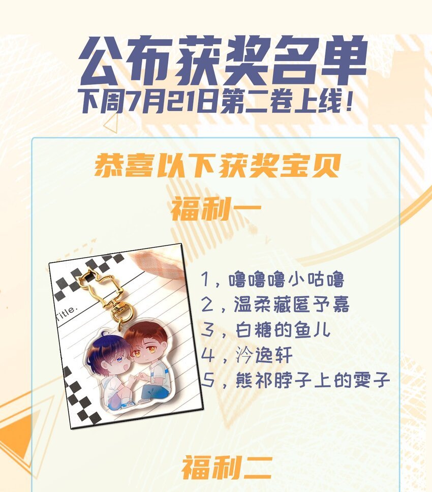 获奖名单 活动福利获奖名单