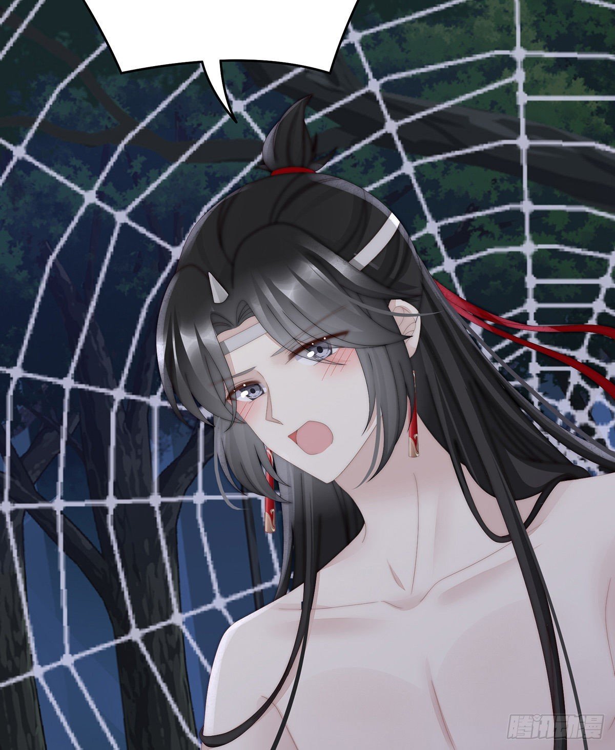 被蛛丝缠绕的男人